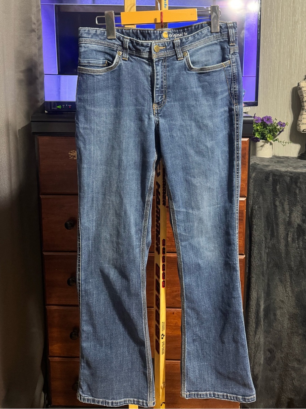 6. Carhartt Women's 8 Short Jasper Original Fit Bootcut Stretch Jeans 100649